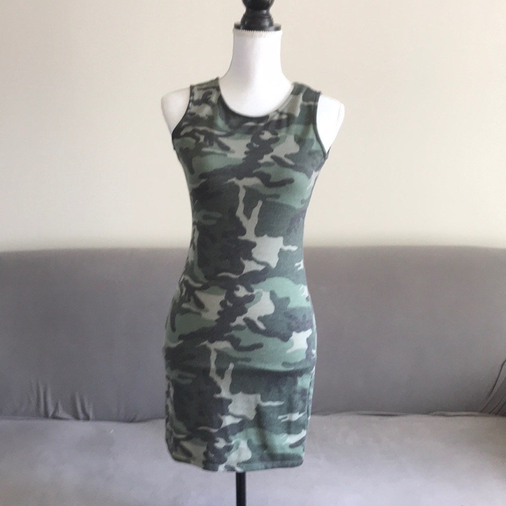 Camo Print Tank Mini Dress